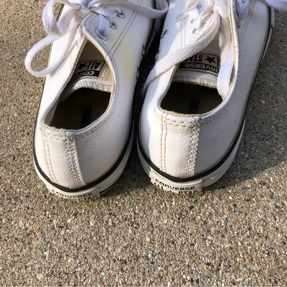 Converse All Star White Faux Leather Sneakers. - Picture 5 of 8